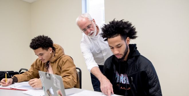 Dr. Stephen Whited in English classroom