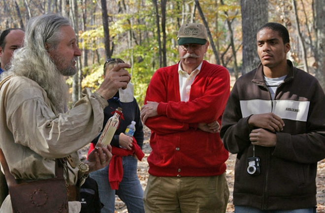 history lesson in woods