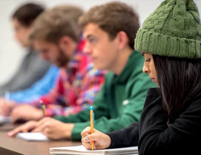students in math class