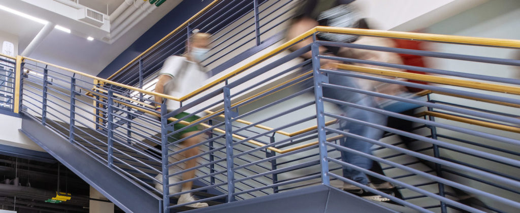 students on stairs