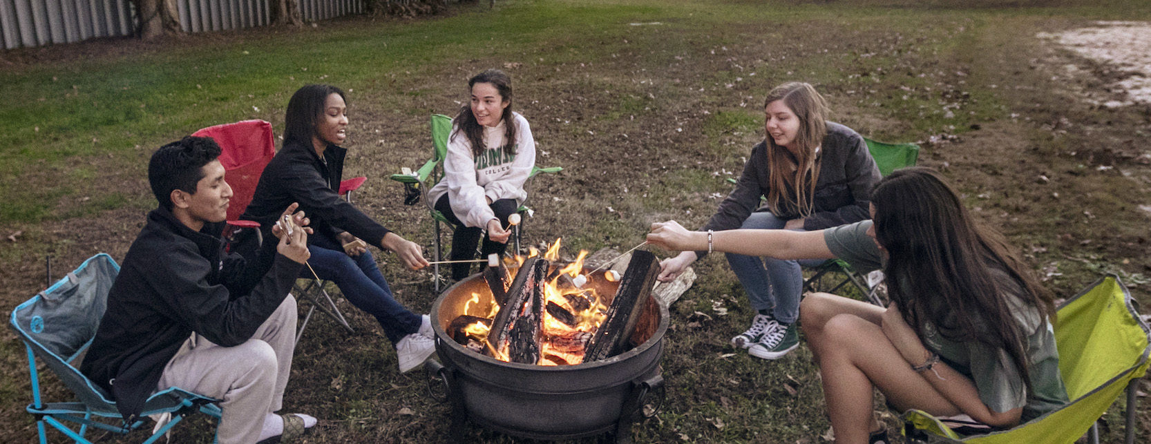 Students at fire pit