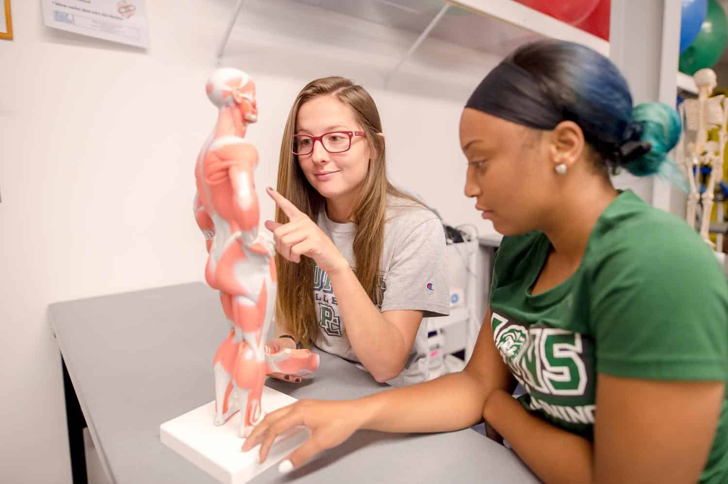 students in health science classroom
