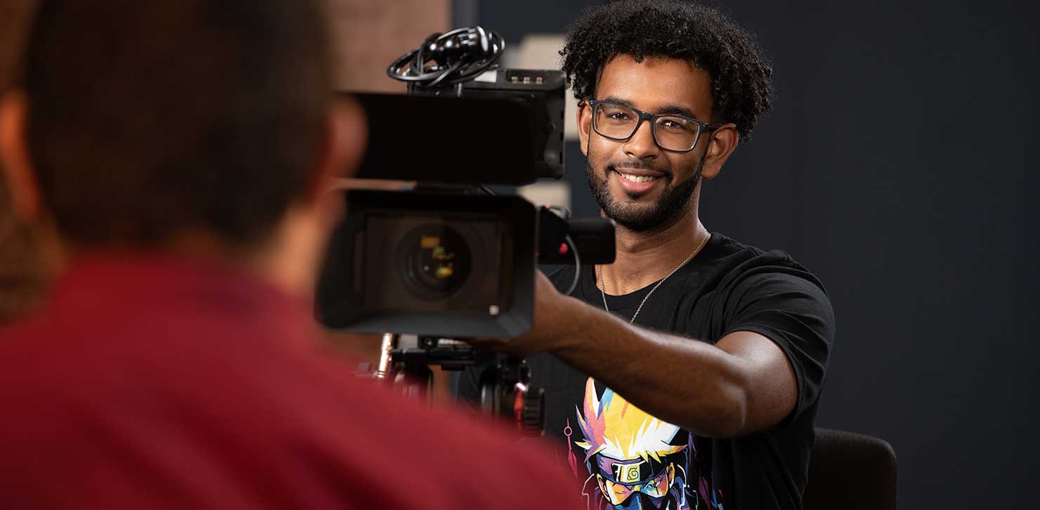 student on a film production set