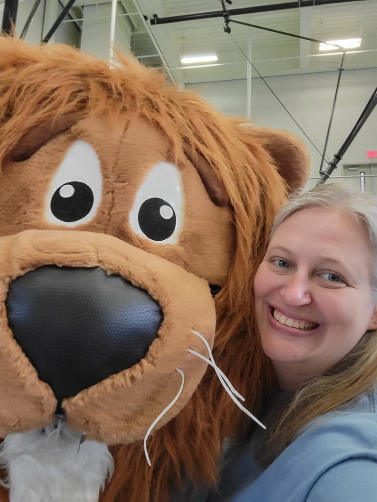 Dr. Julia Schmitz with Leo the Lion
