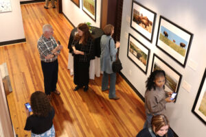 Patrons walk through the Mason-Scharfenstein Museum of Art.