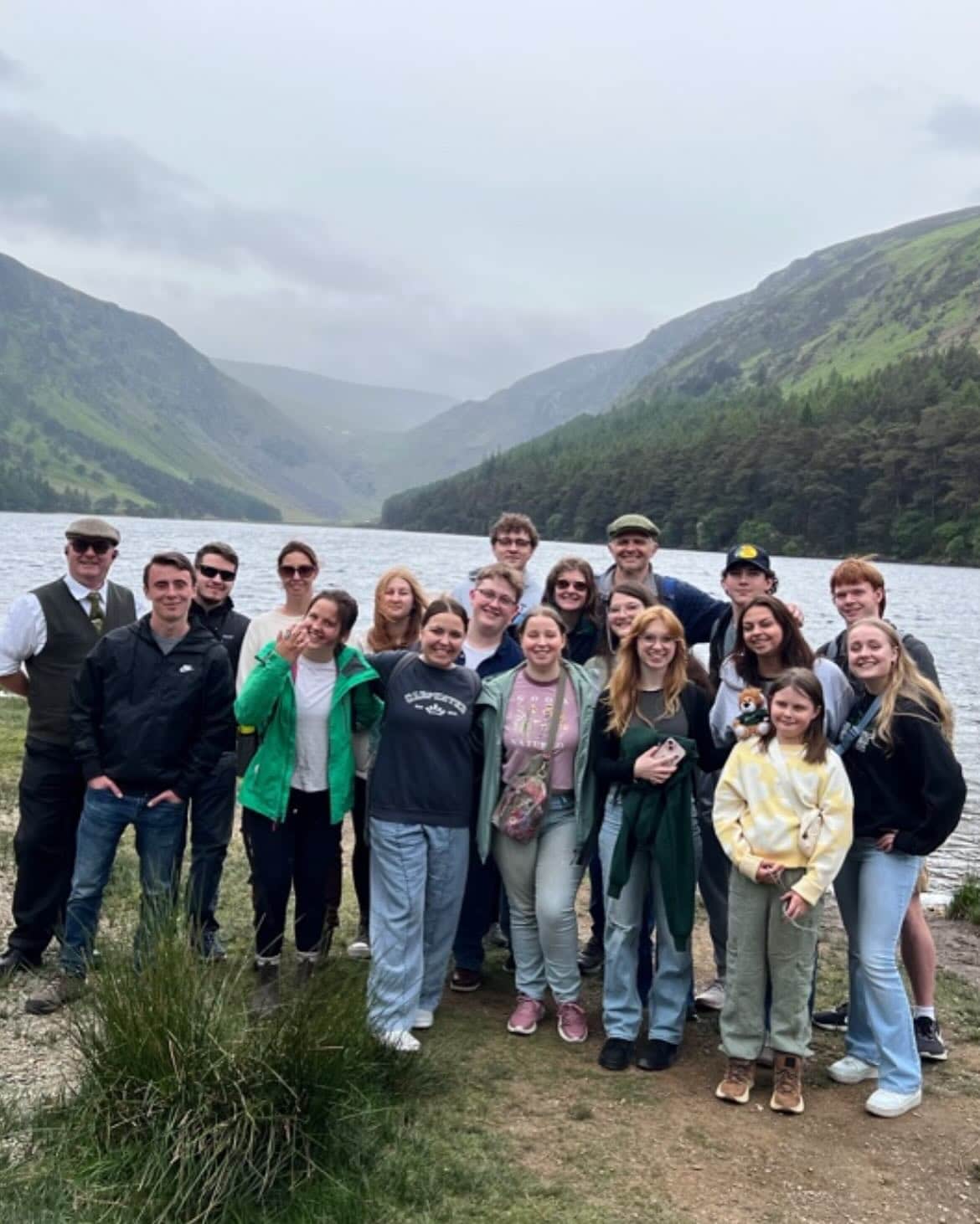 Group of students in front of a lake in Ireland