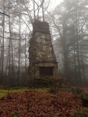 LES-8 Chimney located adjacent to Lillian Smith’s grave marker at the Lillian E. Smith Center, Clayton, Georgia